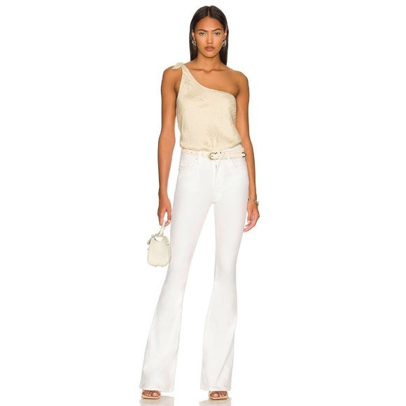 HUDSON JEANS Holly High-Rise Flared Jeans in White - Size 30 - Picture 4 of 4